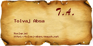 Tolvaj Absa névjegykártya